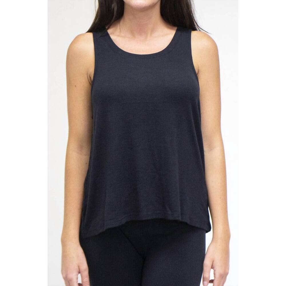 NEW FORNIA LOS ANGELES mini ribbed tank top in black